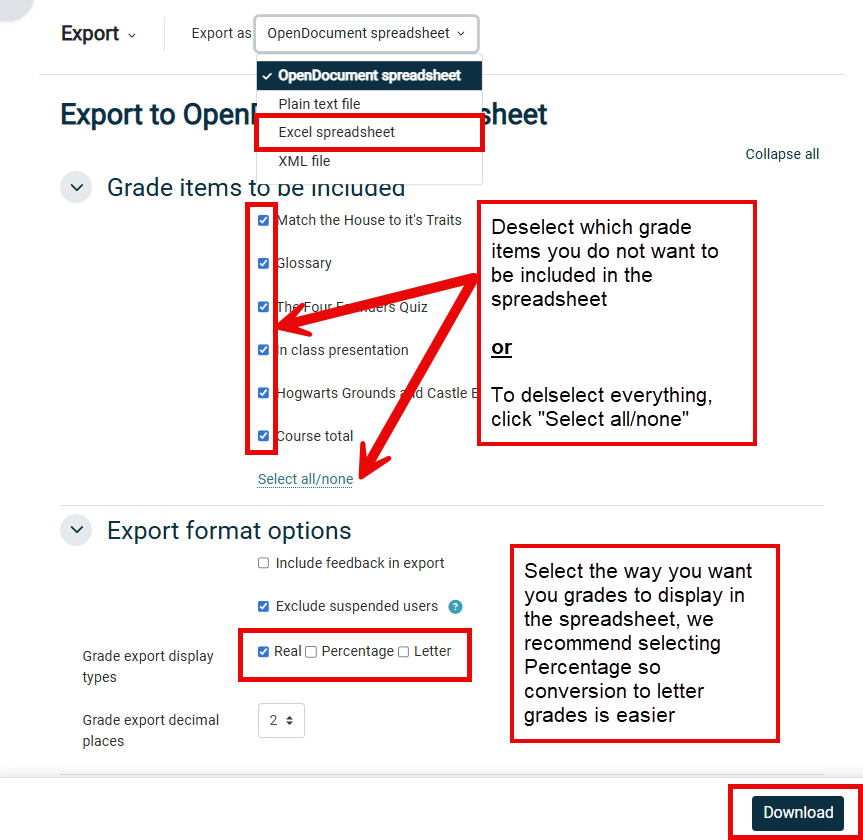 Depiction of the instructions above